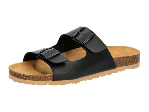 Detalle de Lico Herren Bioline Man Mules Soft Pantoletten Schwarz, Gr. 42 EU – Komfort trifft Alltagstauglichkeit