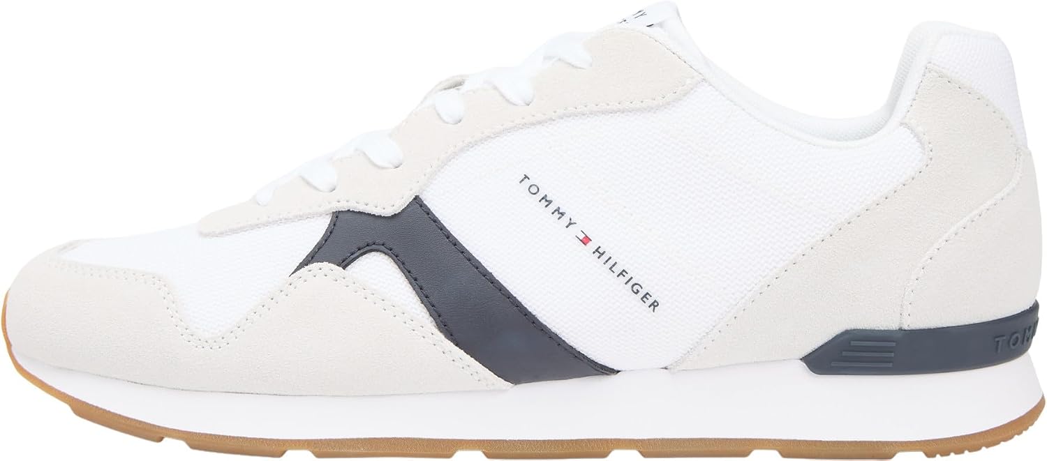 Detalle de Tommy Hilfiger Men’s Runner Icon Mix Low Top Trainers (FM0FM05679)