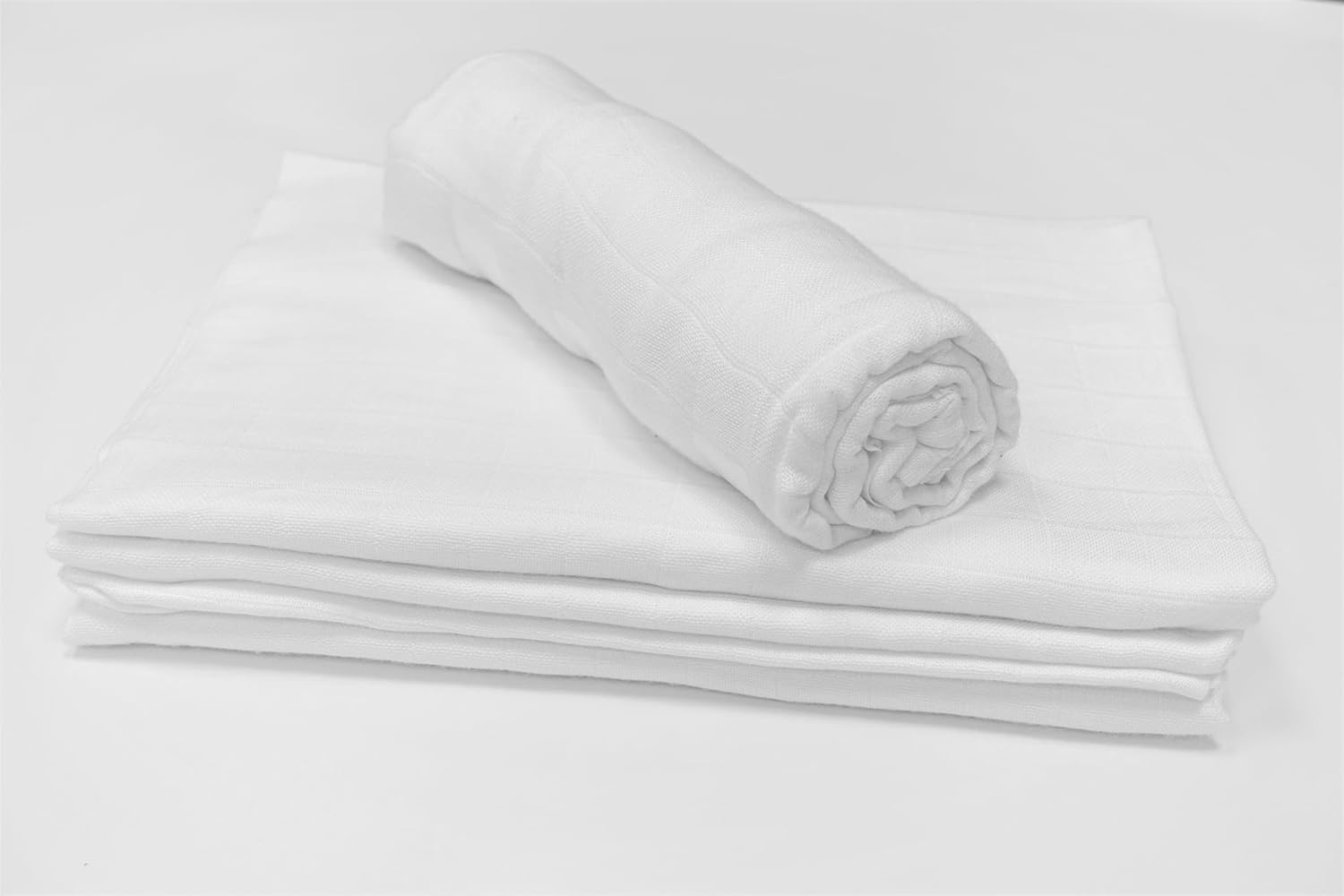 Detalle de MuslinZ 6-Pack Premium Bamboo-Muslin Squares 70x70cm – Newborn Burp Cloths