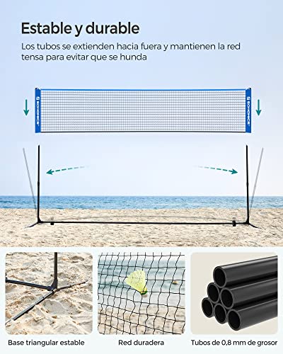 Thumbnail 5 de SONGMICS SYQ400: Red portátil de 4 m para bádminton y voleibol, altura ajustable y transporte incluido