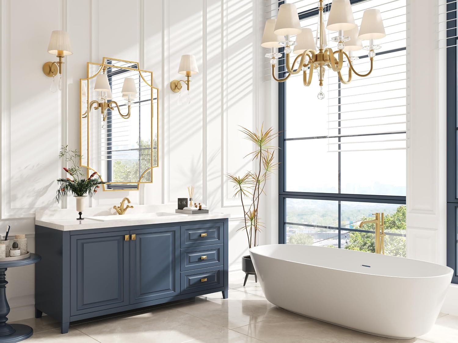 Detalle 2 de Kelly Miller Gold Bathroom Mirror 24" x 36" 🪞