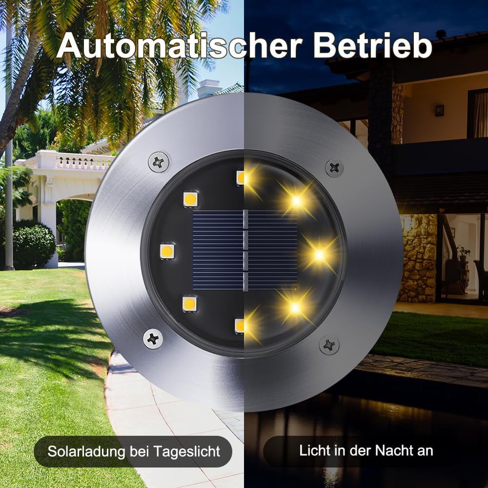 Thumbnail 2 de Qedertek Solar Bodenleuchten Garten 8 Stück 8 LED