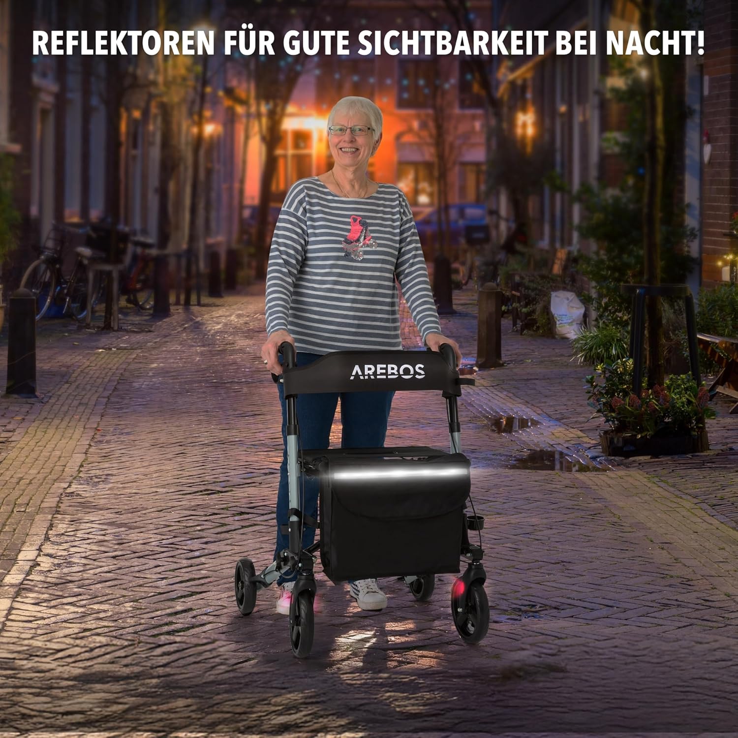 Detalle 2 de Arebos Leichtgewicht Rollator Aluminium