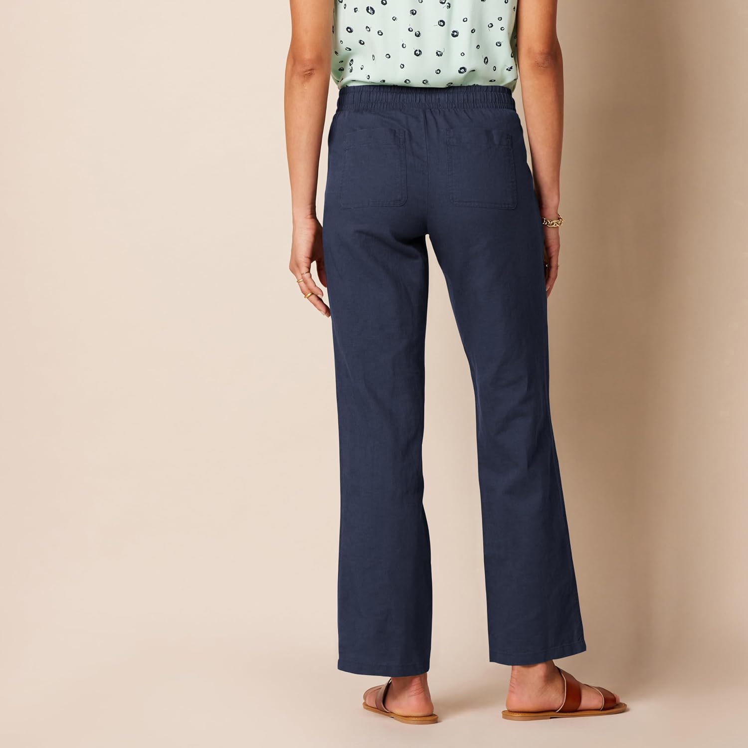 Thumbnail 1 de Amazon Essentials Women's Pull On Linen Blend Drawstring Relaxed Fit Wide Leg Pant
