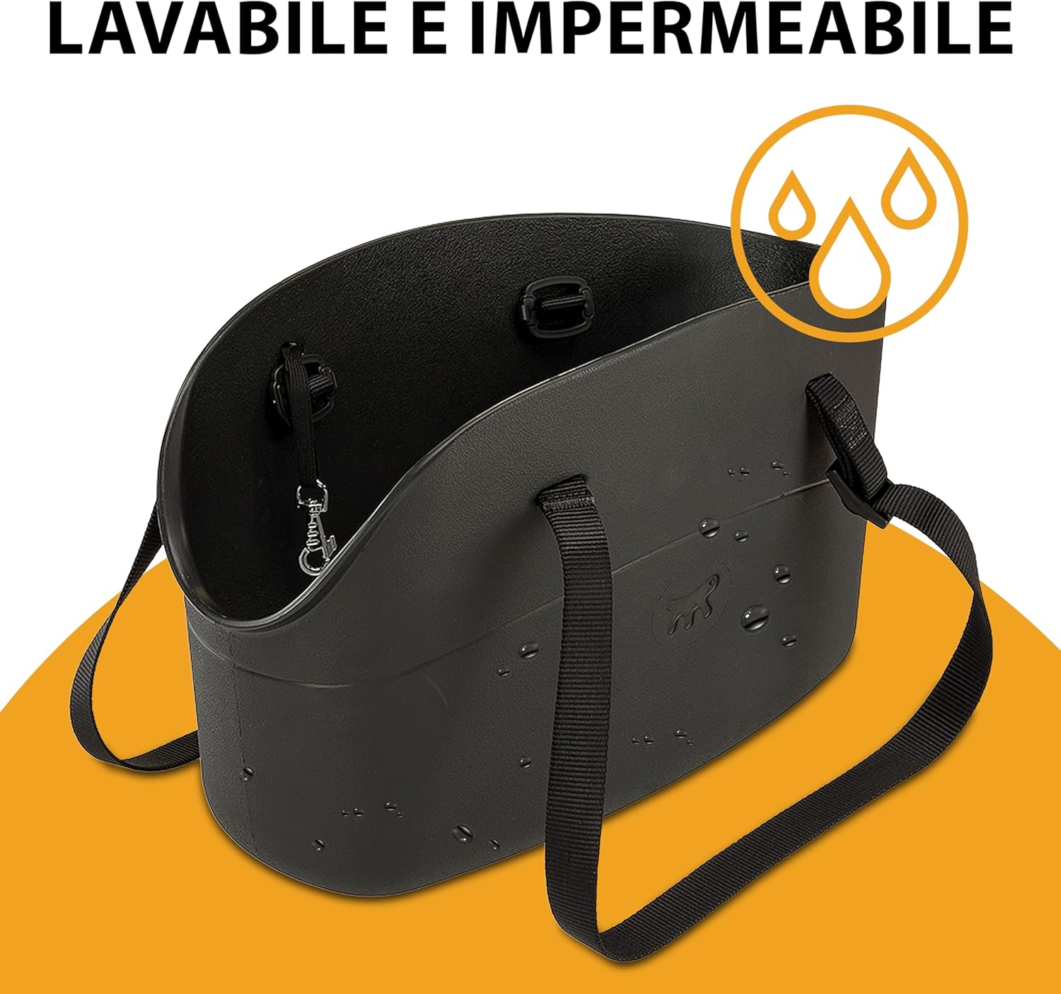 Thumbnail 6 de Ferplast Borsa per cani fino a 5 kg in plastica gommata: impermeabile e lavabile, manici regolabili, 35 x 14 x h 22 cm