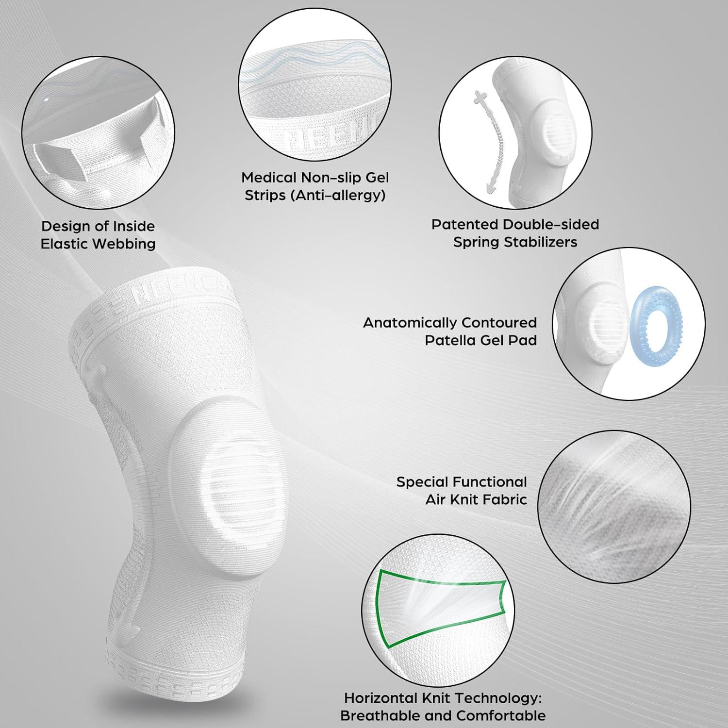 Detalle 2 de NEENCA Professional Knee Brace for Pain Relief and Stability