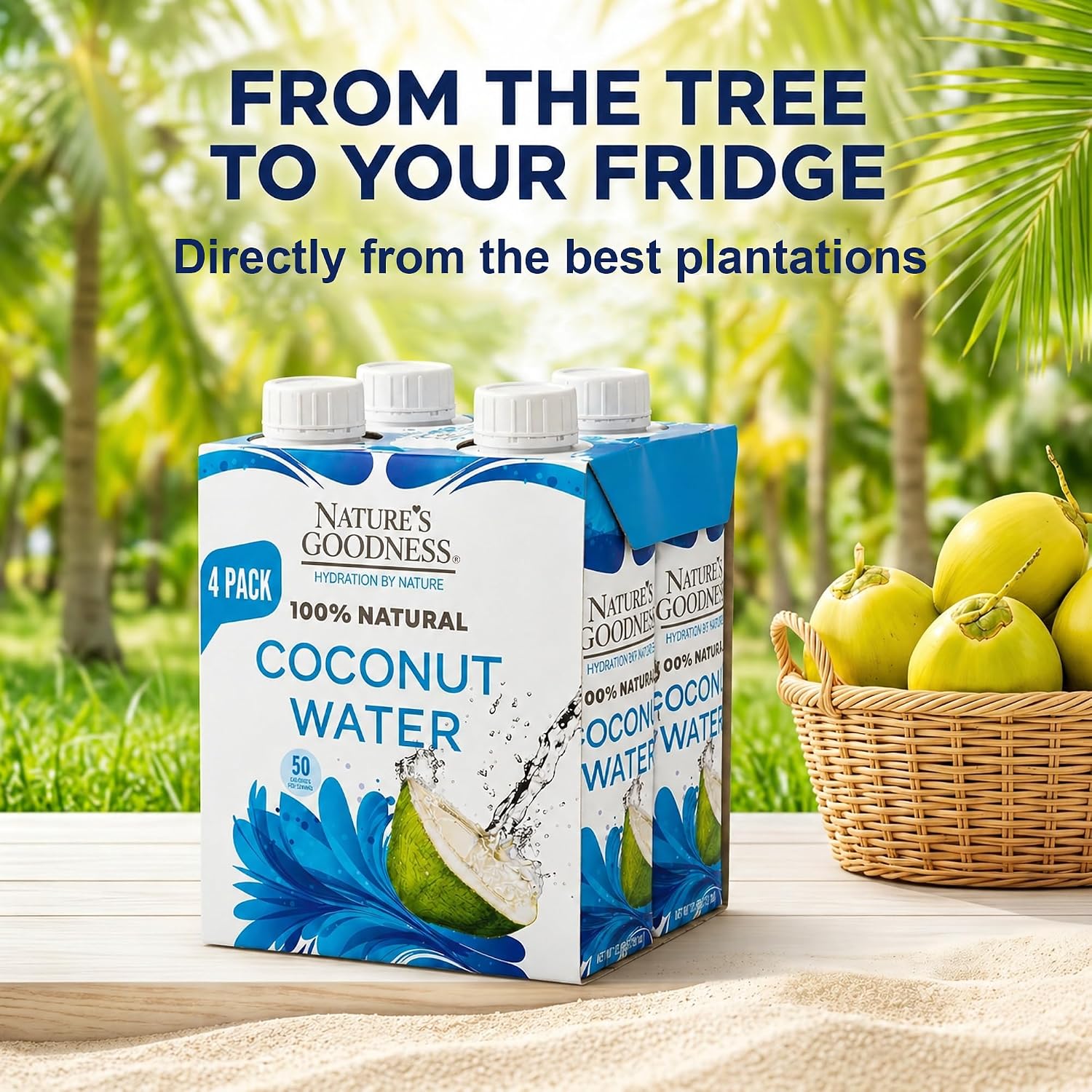 Thumbnail 4 de Nature's Goodness Coconut Water, No Added Sugar, No Pulp, 4-Pack