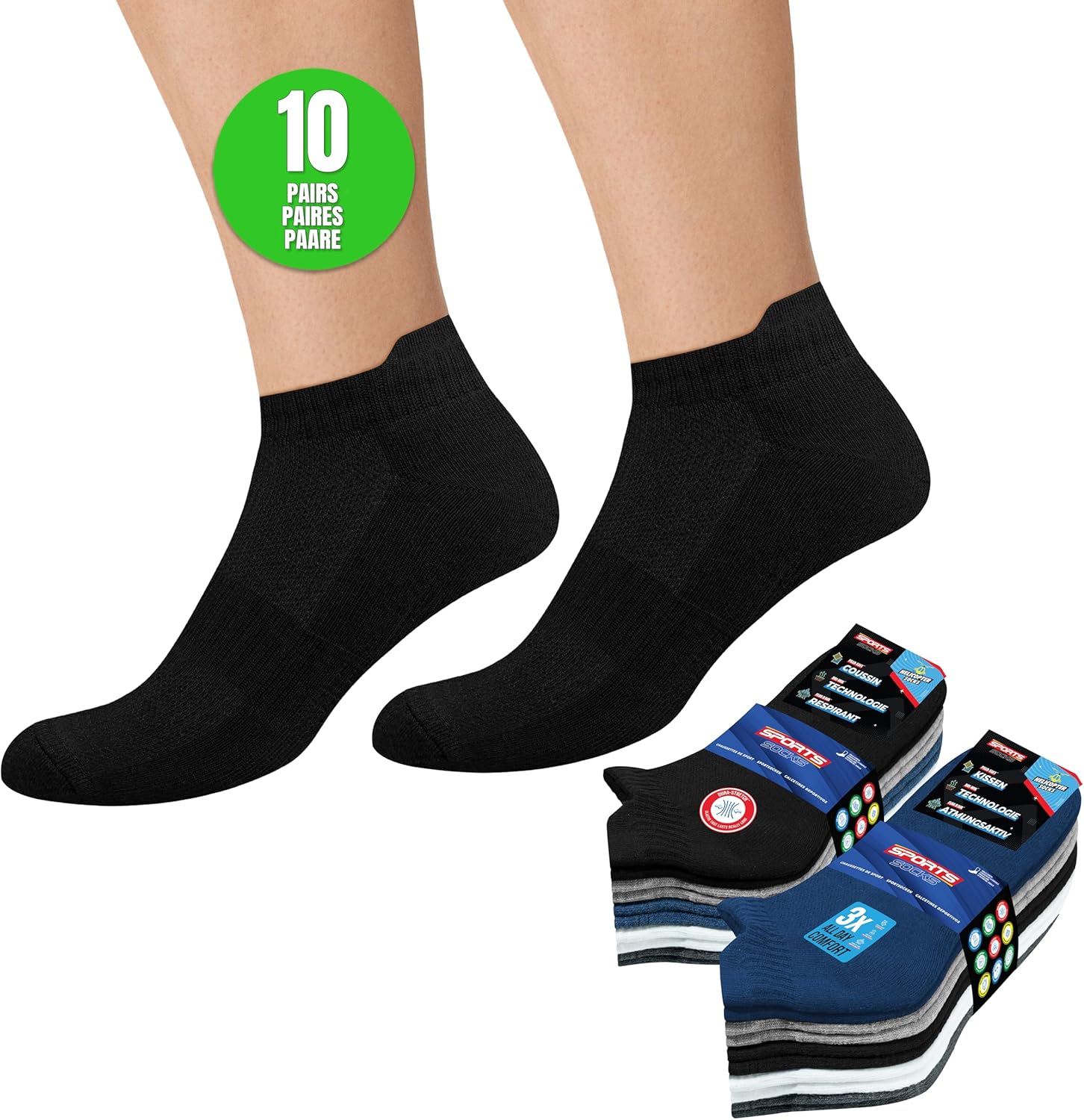 Thumbnail 4 de SOXCO Chaussettes Sport Socquettes – Lot de 10 Paires, confort premium et respirabilité