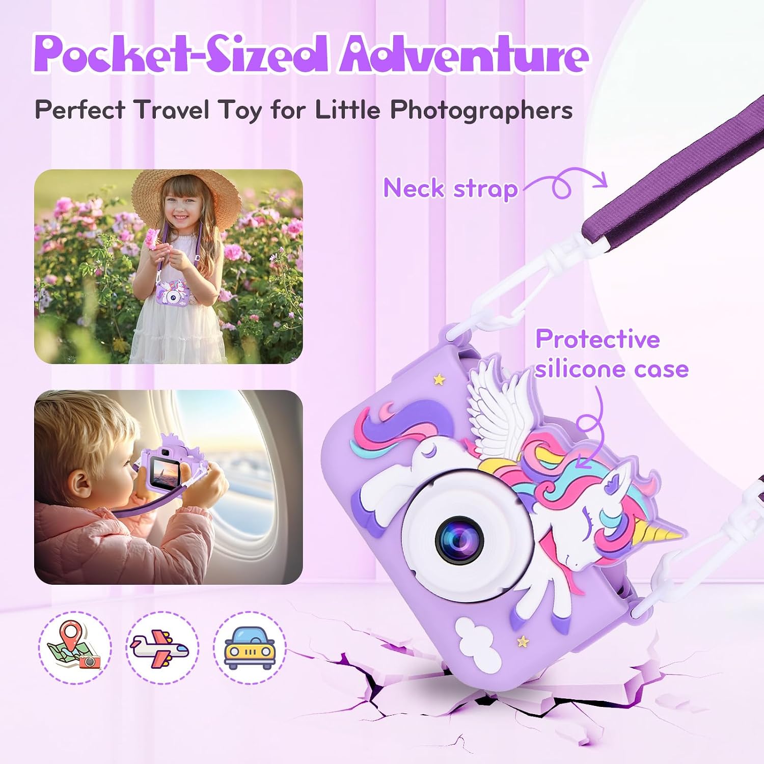 Thumbnail 2 de Kids Camera Unicorn 1080P Digital Camera 32GB