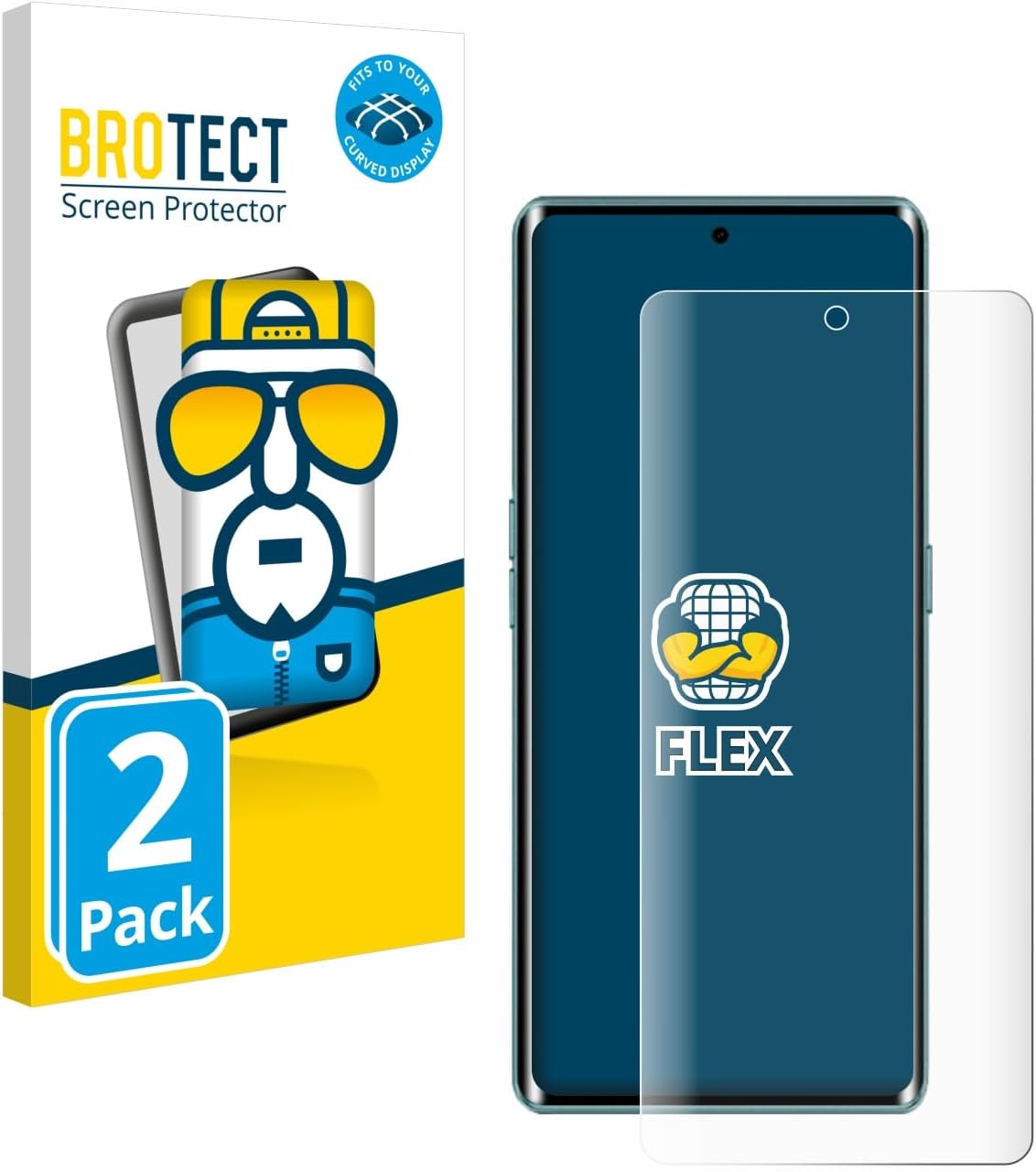 Detalle 2 de brotect Pellicola Copertura Completa per Cubot X90 (2 Pezzi) – Full-Cover 3D Curvo