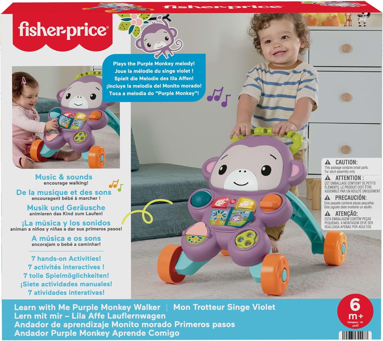 Thumbnail 6 de Fisher-Price Scimmietta Viola andador 6 mesi