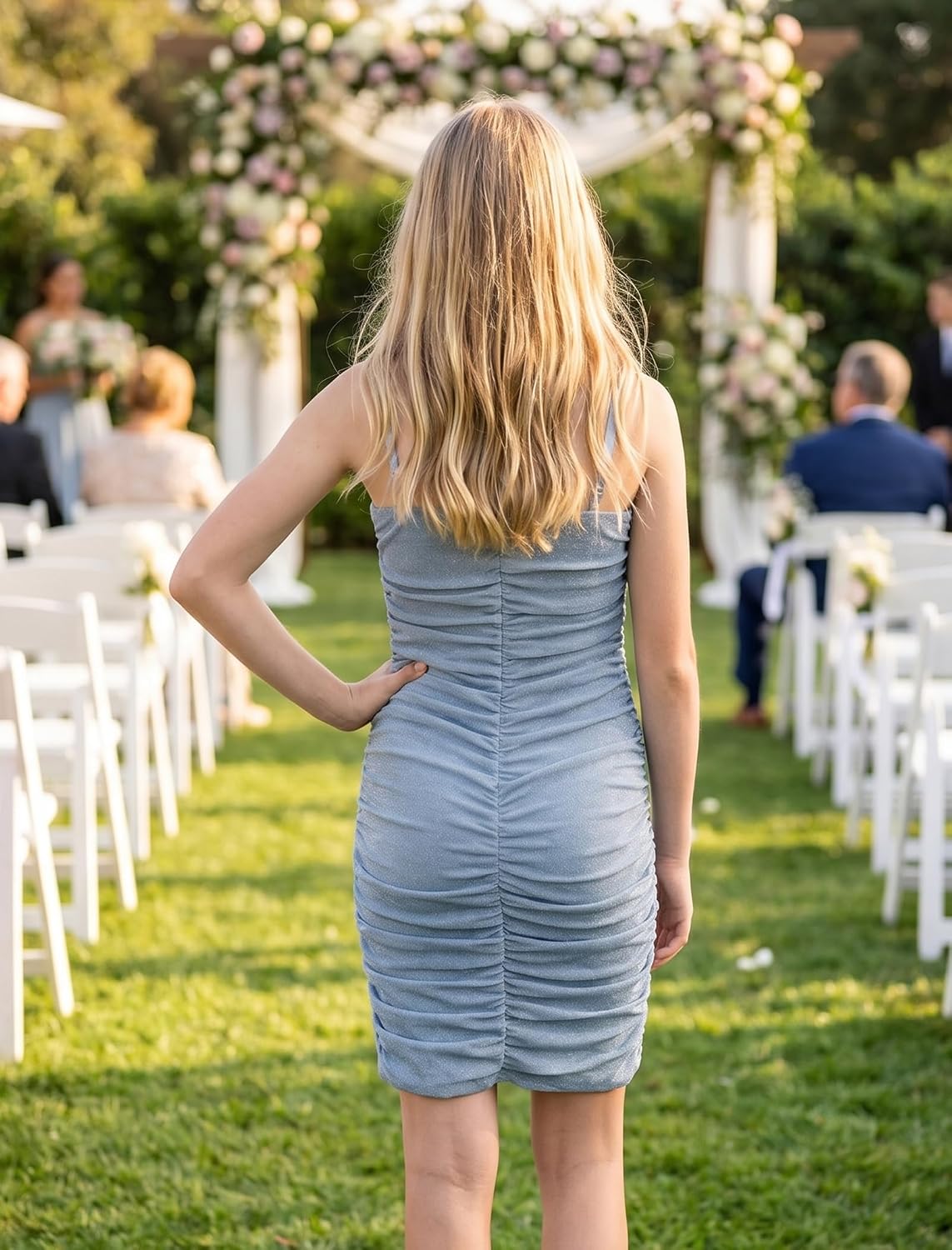 Detalle 2 de IBTOM CASTLE Teen Formal Dress with Adjustable Straps