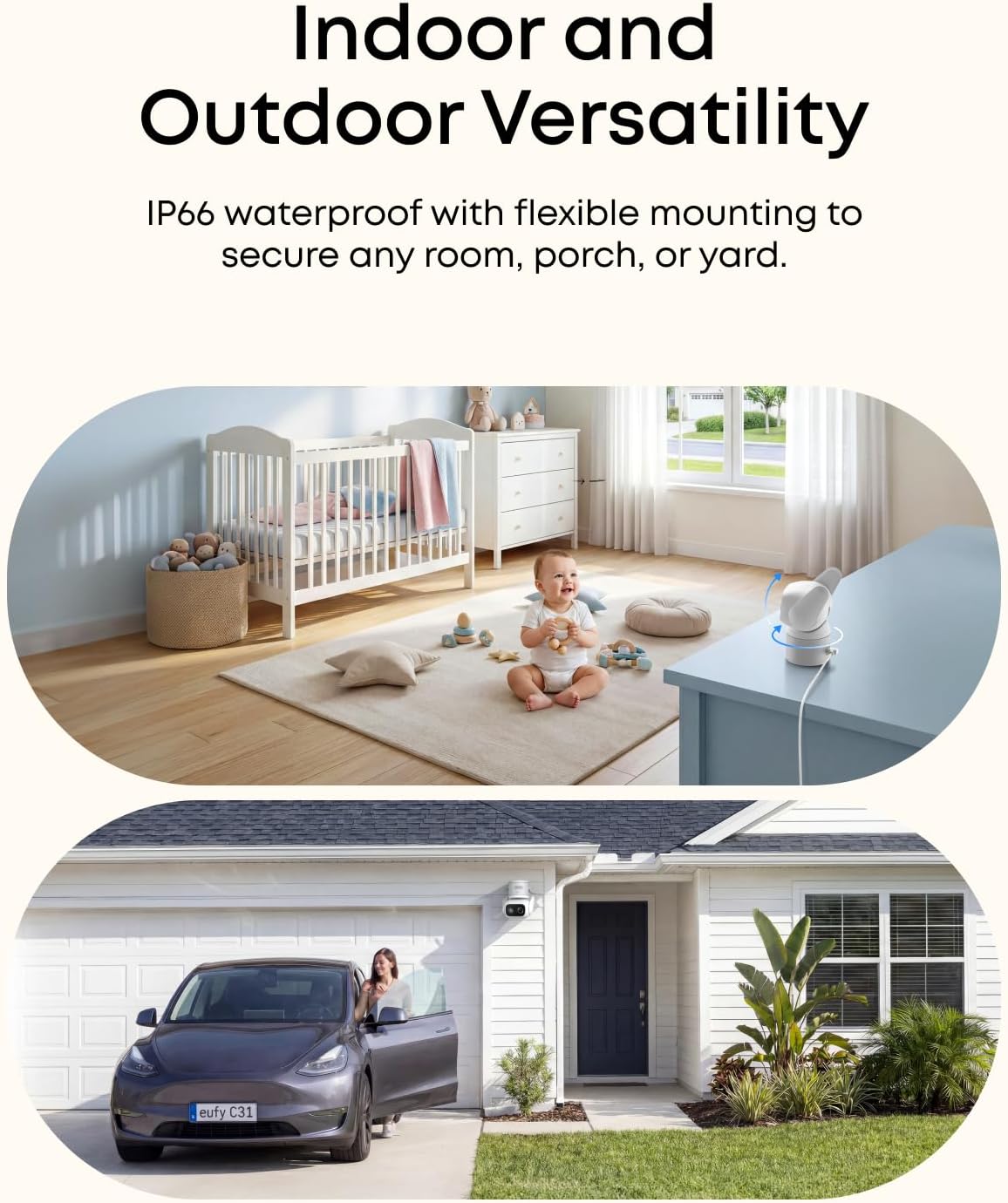 Detalle de eufy Wired Cam C31 2-Pack: 360° Coverage, 24/7 Local Recording and No Monthly Fees