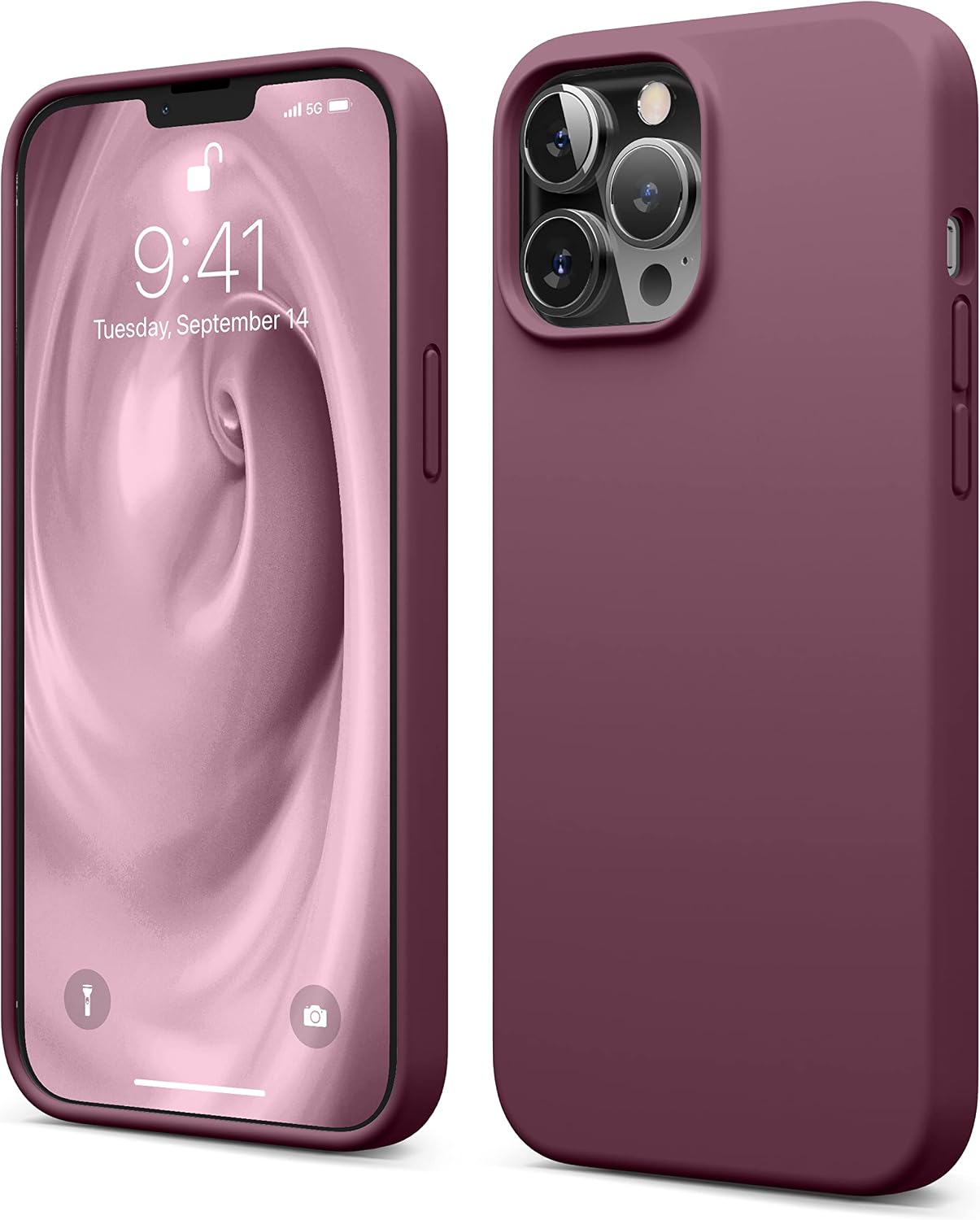 Detalle de elago Coque Silicone Liquide pour iPhone 13 Pro Max 6,7" – protection antichoc 3 couches (Bordeaux)