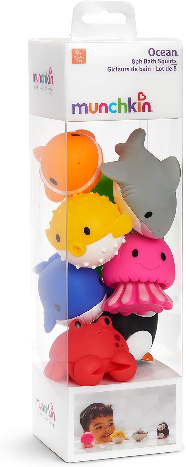 Detalle 1 de Munchkin Ocean Squirters 🐙 Juguetes de Baño para Bebé - Set de 8