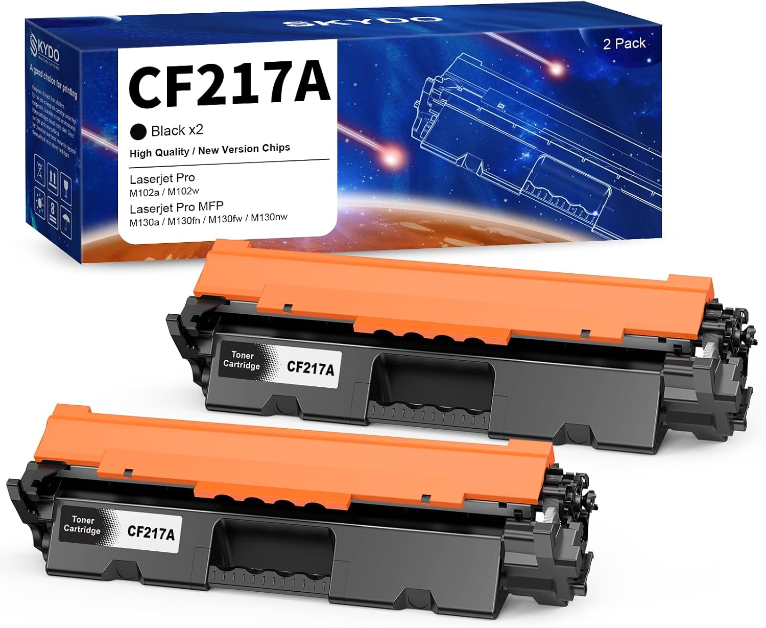 Detalle de Skydo 17A CF217A compatibile (2 cartucce) nero per HP LaserJet Pro M102/MFP M130