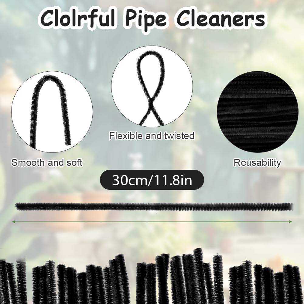 Thumbnail 1 de Ainiv 200PCS Pipe Cleaners for Craft (30cm Black Chenille Stems) for DIY, Arts & Crafts