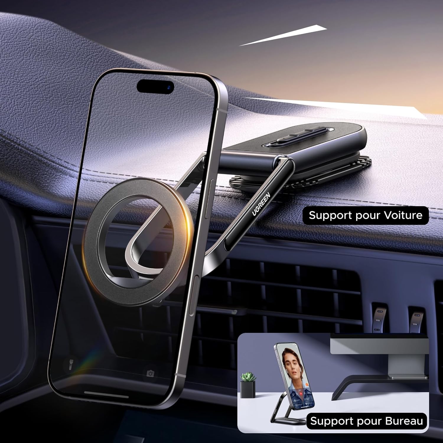 Thumbnail 6 de UGREEN Support téléphone voiture 80×42 mm