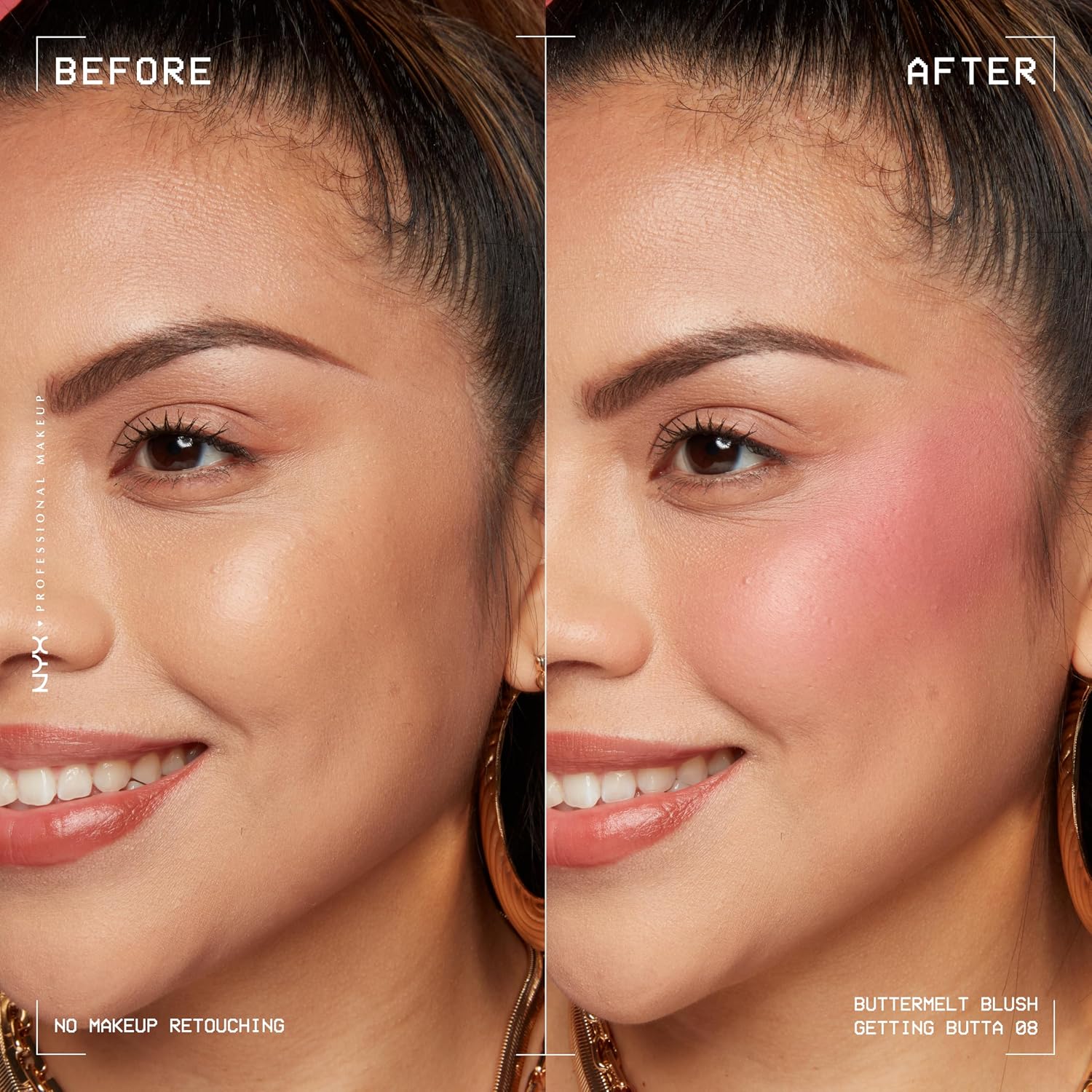 Detalle de NYX Professional Makeup Buttermelt Blush – cremiger Blush mit Shea Butter, Mandelbutter & Mangobutter, Farbton 08 Getting Butta