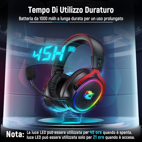 Thumbnail 5 de Cascos Gaming Inalámbricos Ozeino para PS4/PS5/PC: Sonido 7.1, 2.4 GHz y Bluetooth con 40+ horas de batería