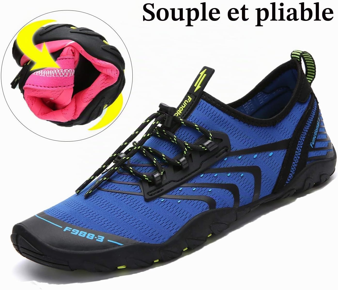 Detalle de SAGUARO Chaussures Aquatiques Hommes et Femmes – Chaussures d'eau respirantes et séchage rapide