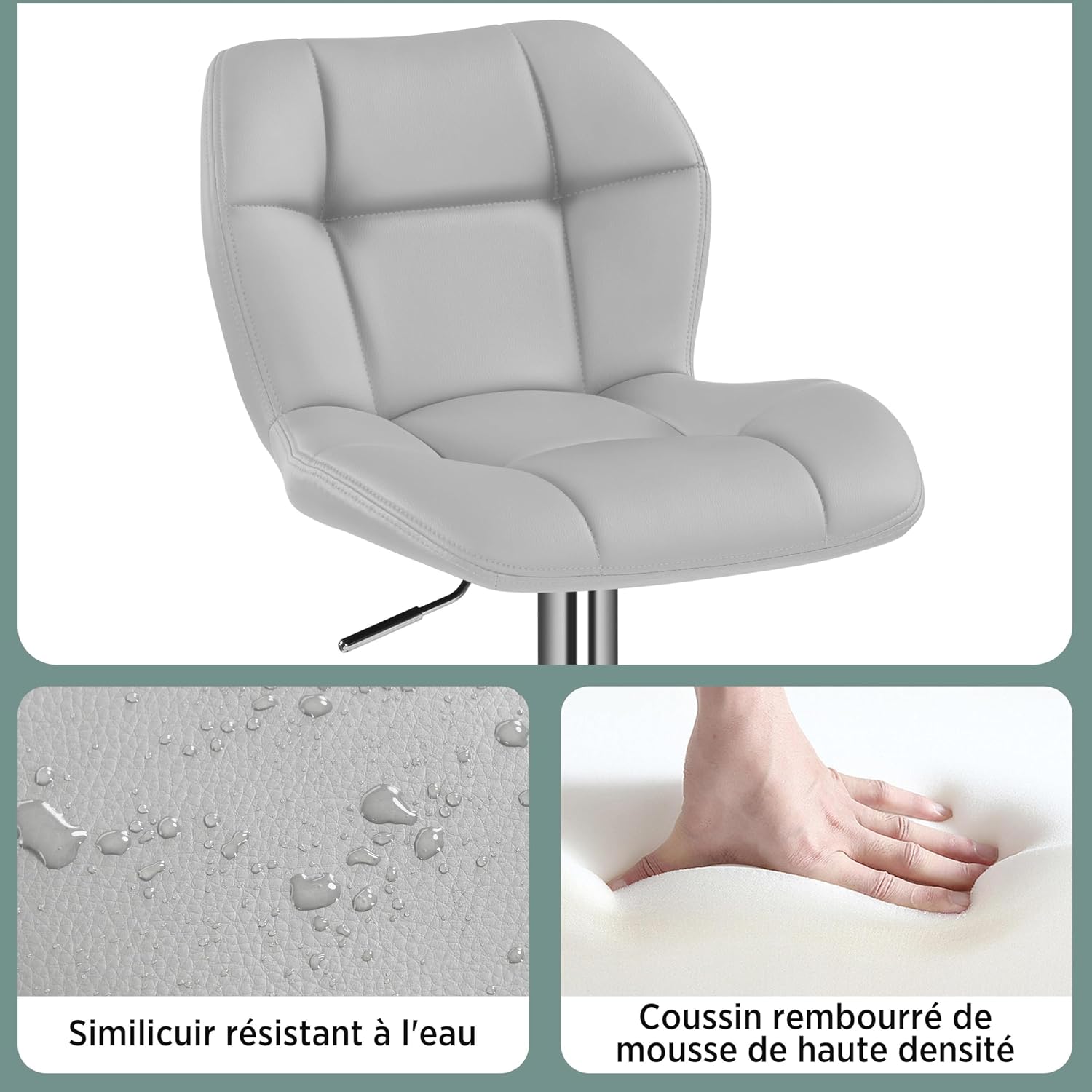 Thumbnail 6 de Yaheetech Taburete de Bar Ajustable 89–111 cm