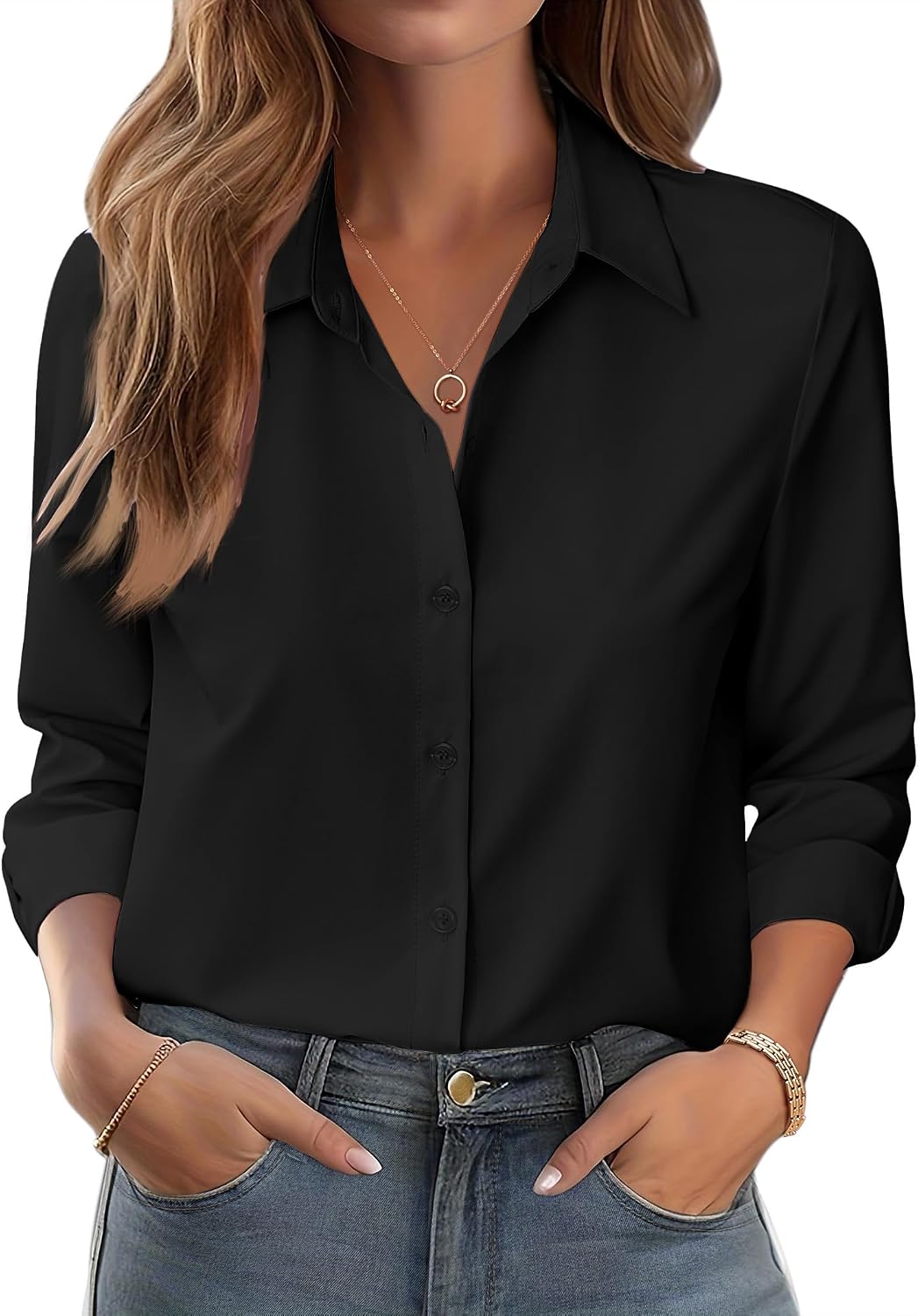 Thumbnail 5 de Camicia da donna con fiori colletto alto