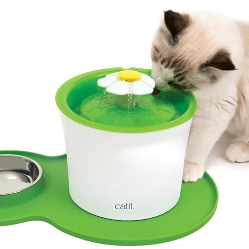 Thumbnail 4 de Catit Alfombra de silicón para bebedero y comedero, verde 🐾