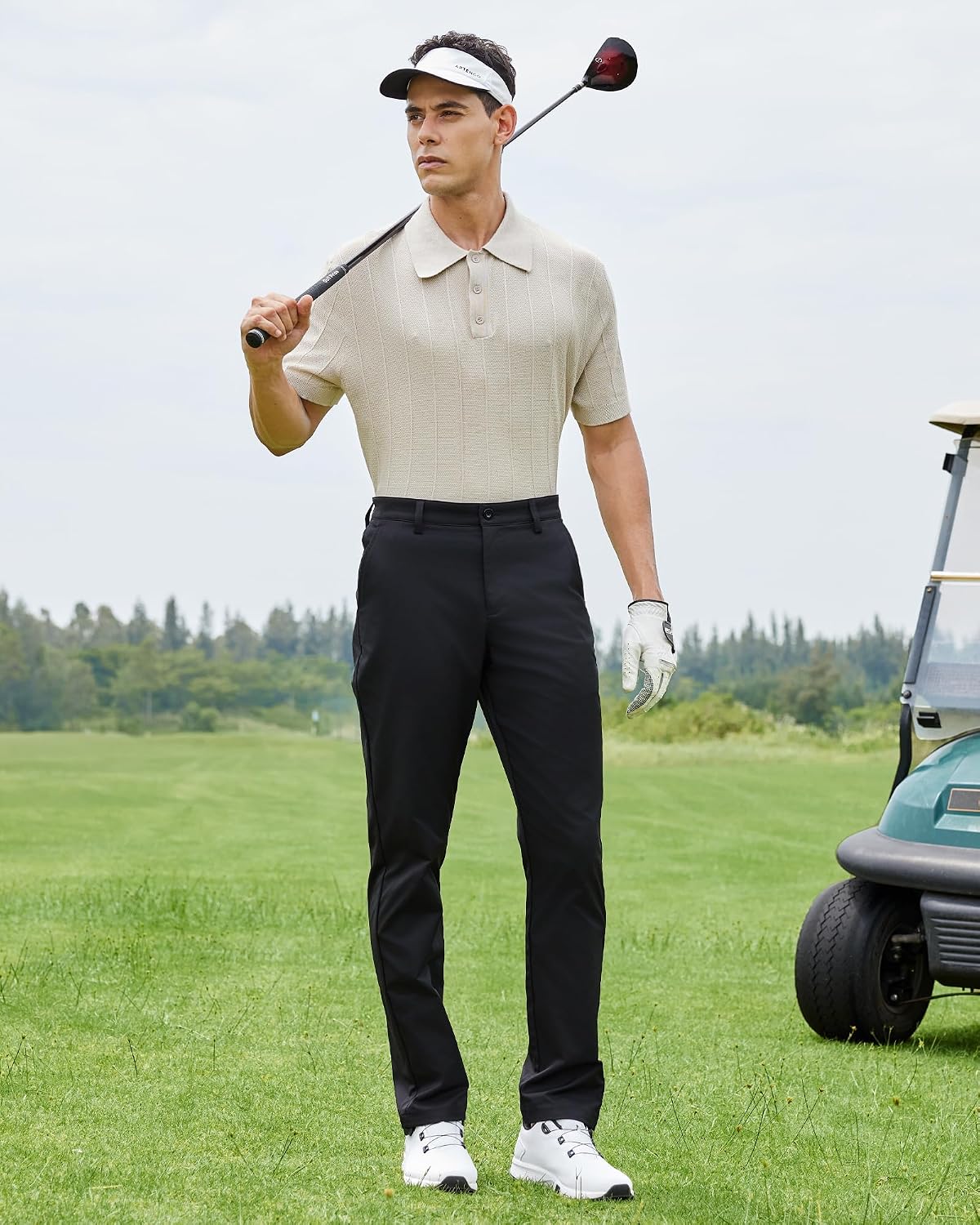 Detalle 2 de Vytroon Men's Classic Fit Stretch Golf & Dress Work Pants, Splash-Resistant