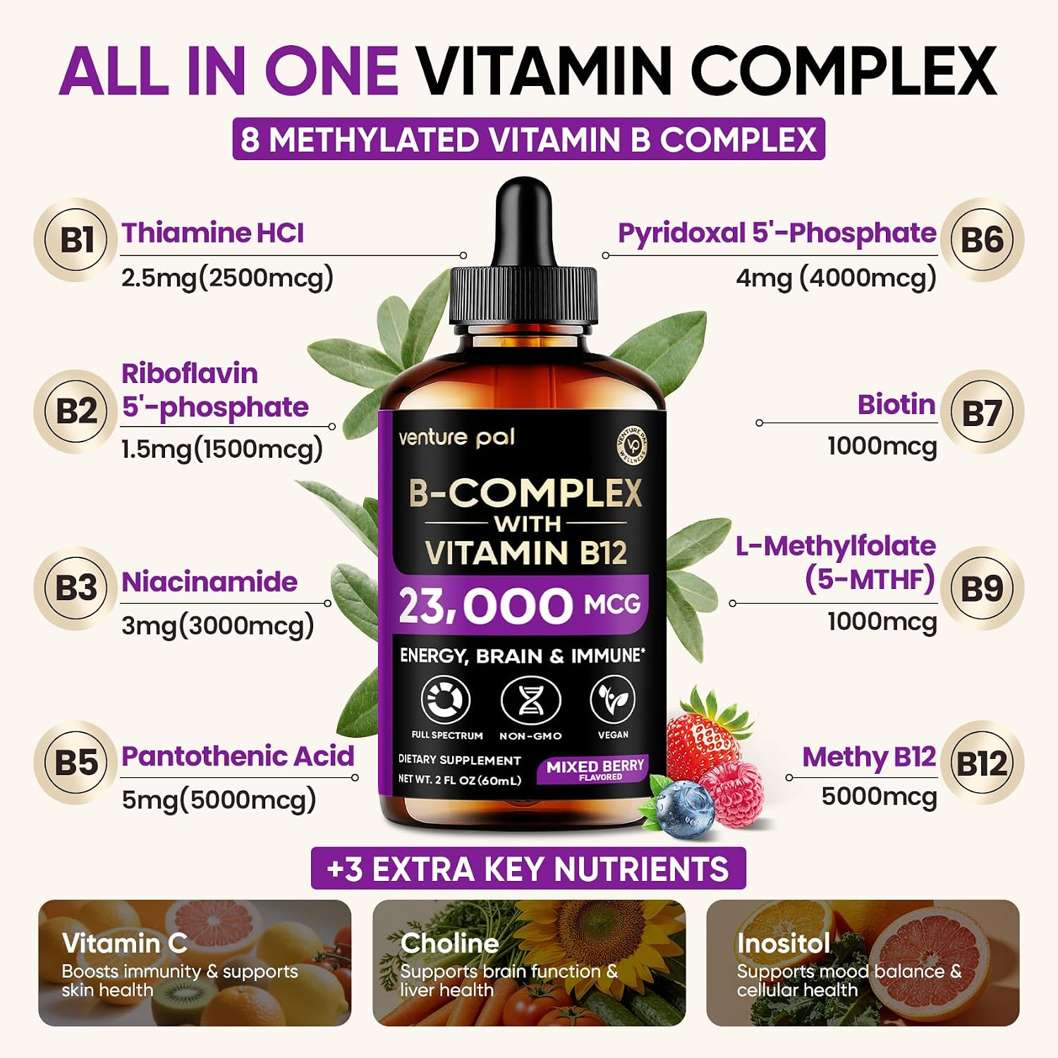 Thumbnail 3 de Venture Pal Vitamin B Complex Liquid Drops, 2 oz