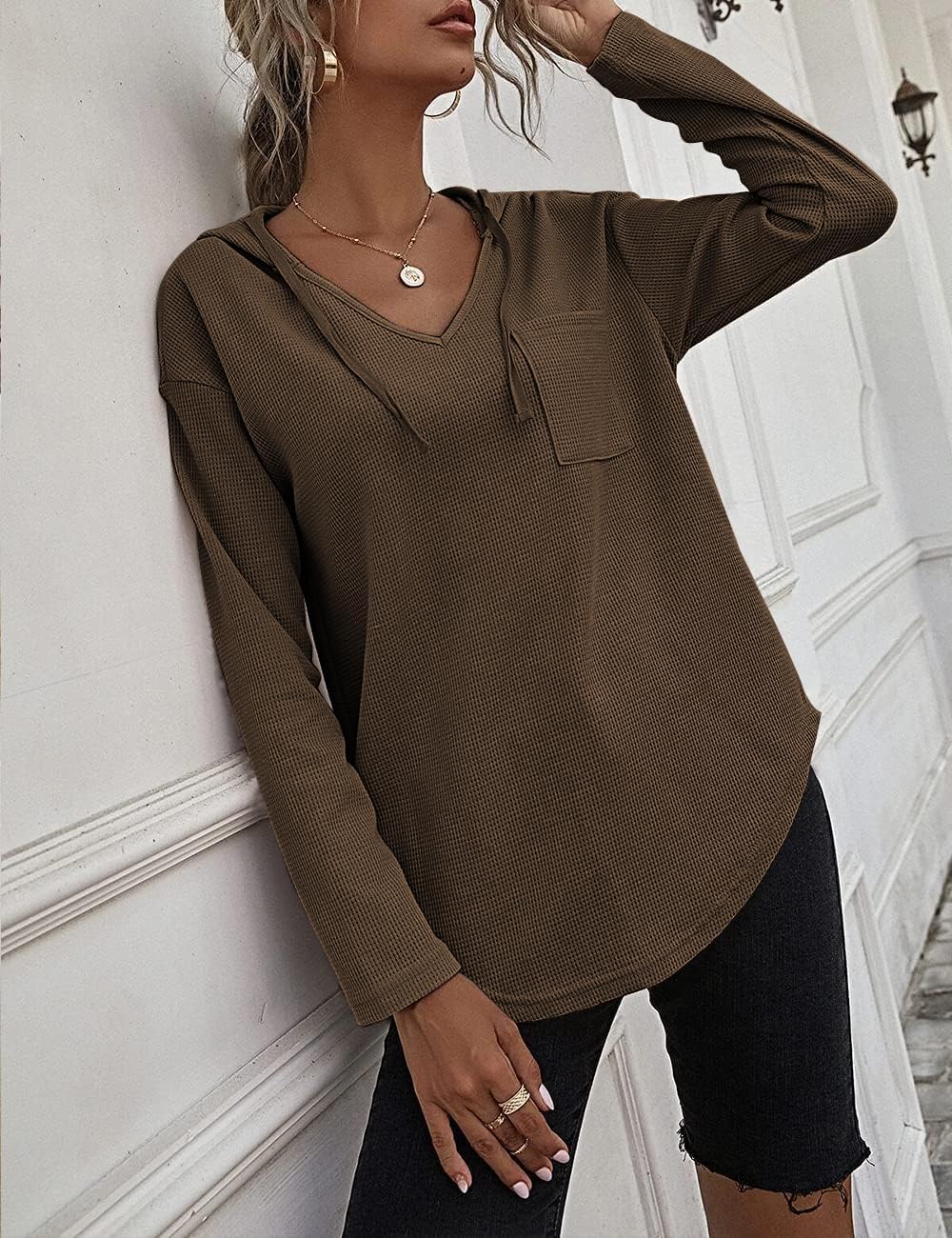 Detalle 2 de Cuptacc Sweat à Capuche Femme col V