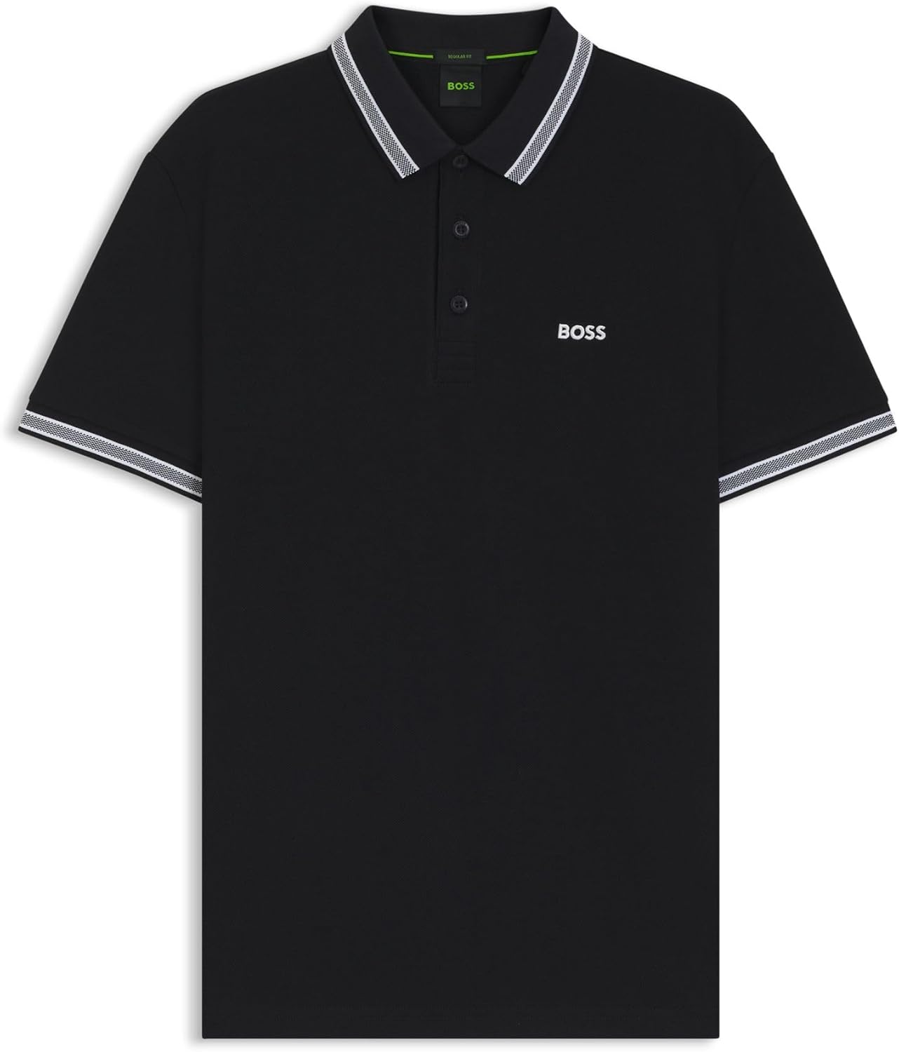 Detalle de BOSS Herren Paddy Polo mit Flachstrickkragen – Regular Fit, 2 Knöpfe