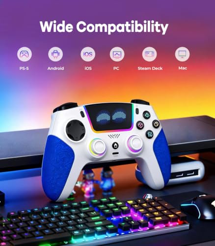 Thumbnail 7 de SFGSUP Wireless RGB Controller für PS5/PC/Mac/Steam Deck – RGB-Beleuchtung, Hall-Effekt & lange Akkulaufzeit