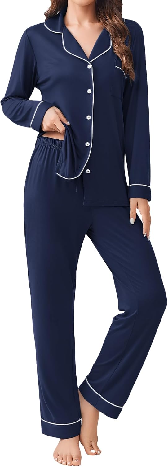 Detalle de Ekouaer Women's Pajama Set Rayon