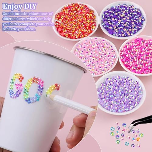 Thumbnail 5 de ICEROSEE Nail Art Kit: 40 Colour 3mm Flat-Back Rhinestones with Pick Up Pen, Tweezers & Storage Tray