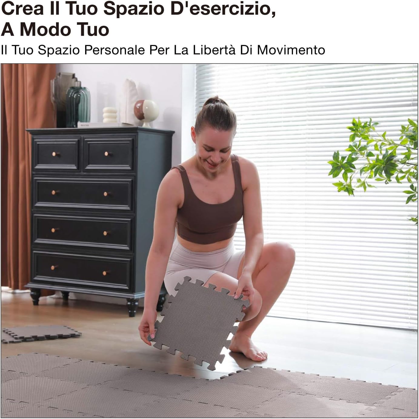 Detalle de AIRHOP Set 18 pezzi tappetini palestra in EVA a incastro 30x30 cm, antiscivolo e ammortizzanti