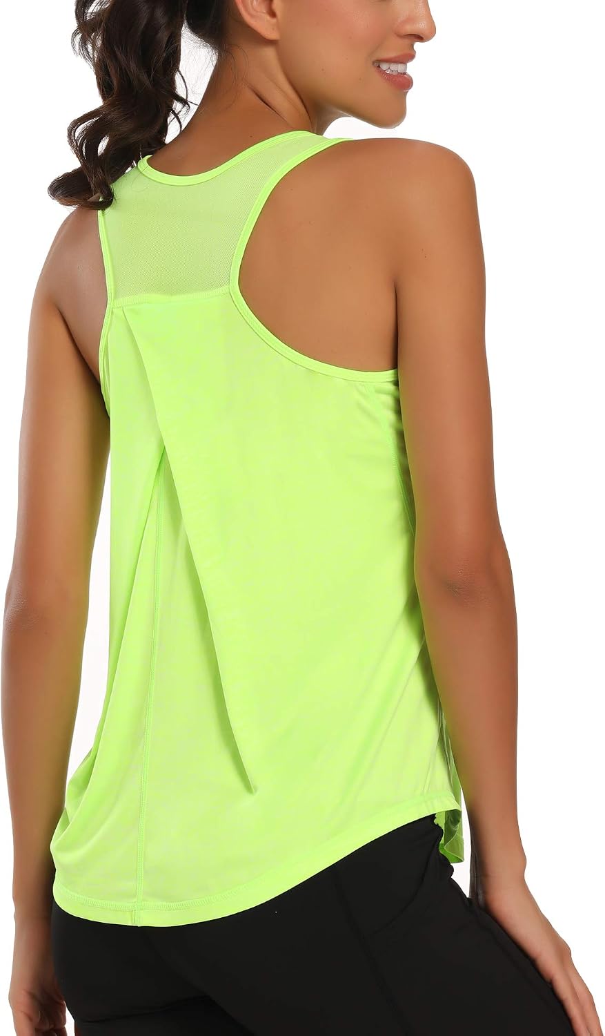 Detalle de Dawnrole Women’s Workout Tank Top: Breathable, Flexible Gym Sleeves Optional