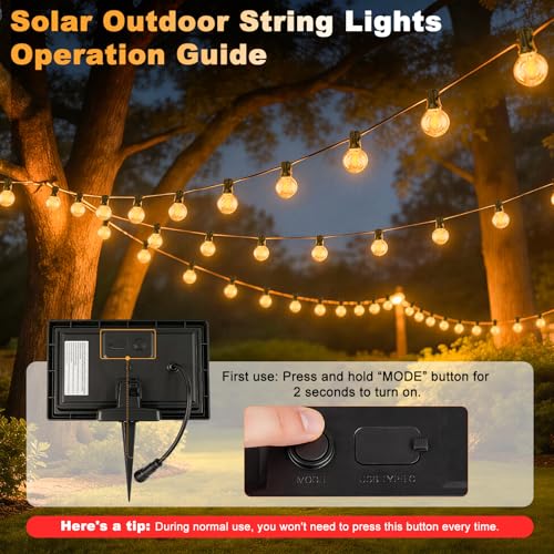 Thumbnail 11 de VenzBlomia Solar Festoon Lights Outdoor 16.3M/53.5FT with Remote – G40 LED, USB Backup