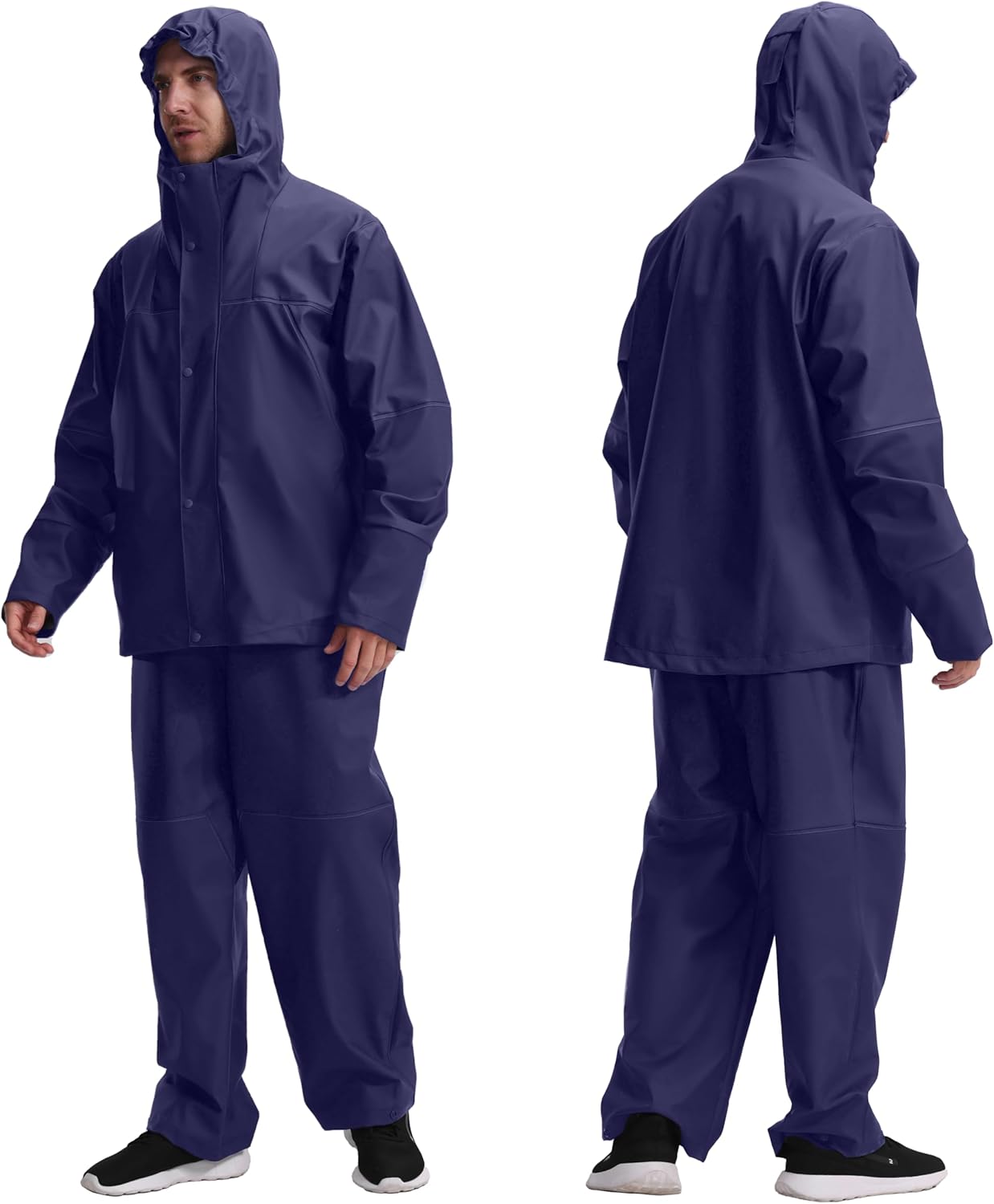 Thumbnail 2 de Men’s PRO Workwear 3-Piece Waterproof Rain Jacket & Bib Pants Set (PU-coated) – Heavy Duty 2-Tone