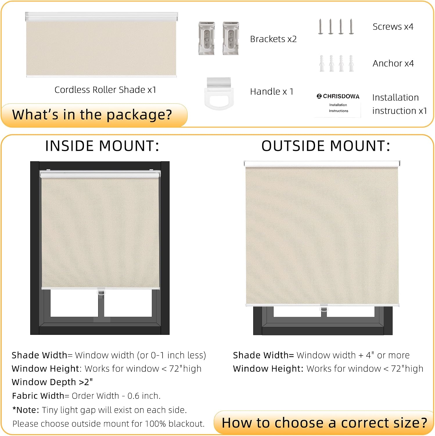 Thumbnail 3 de Cordless Blackout Roller Shades 35 x 72 in