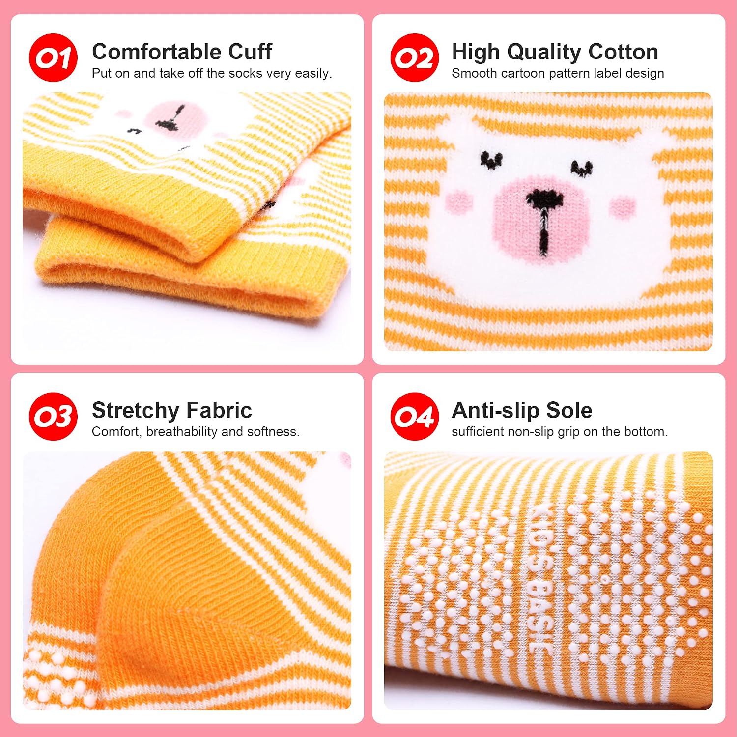 Detalle 2 de HYzgb Toddler Grip Socks, 12-Pack