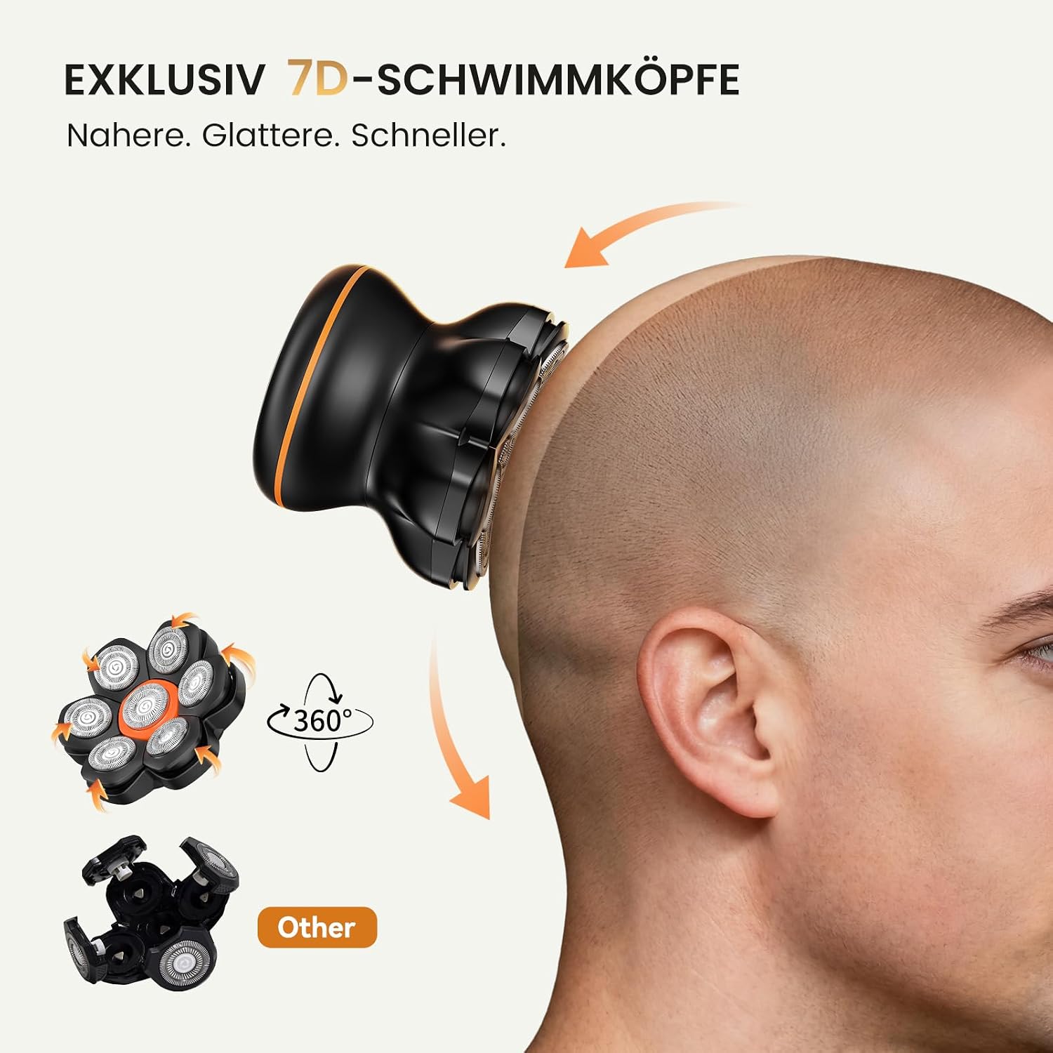 Detalle 2 de MAXGROOM 7D Glatzenrasierer 90 Min ⌛