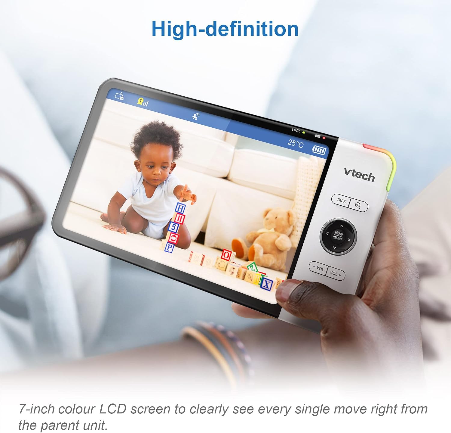 Thumbnail 3 de VTech VM919HD Baby Monitor with Camera – 7" HD Display, 360° Pan & Tilt