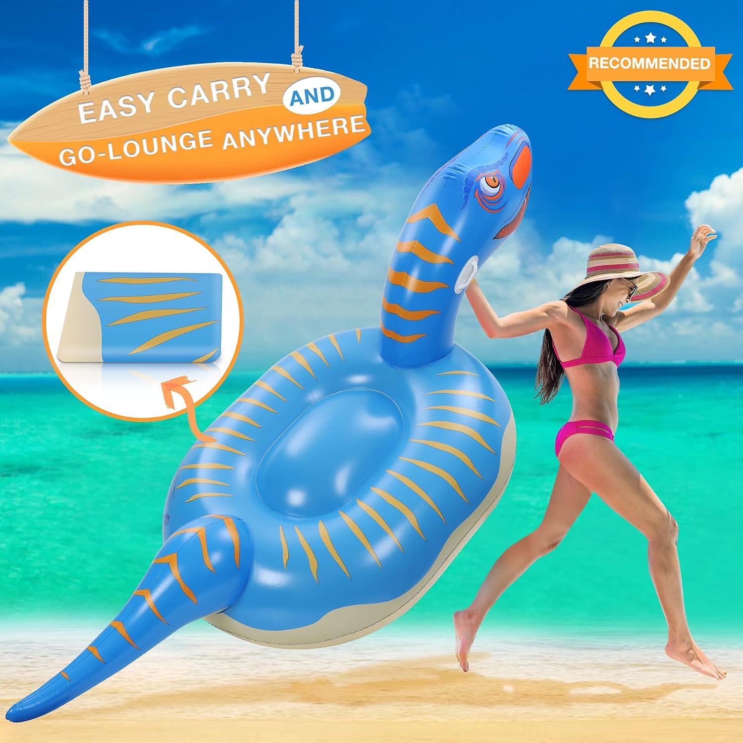 Thumbnail 4 de Jojoin Gigante Gonfiabile Dinosauro: 275×115×100 cm per piscina e spiaggia, robusto e facile da gonfiare