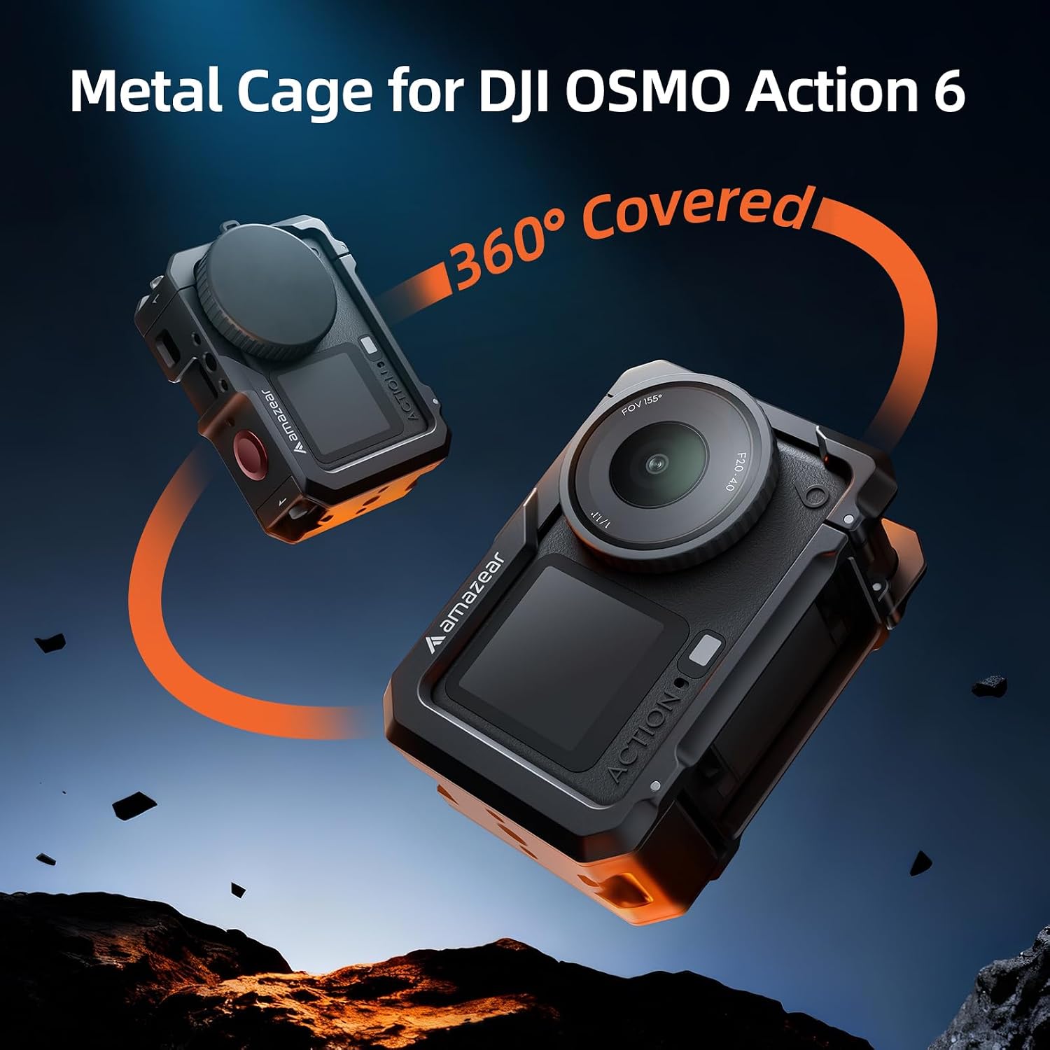 Detalle 2 de AMAZEAR Kamerakäfig für DJI Osmo Action 6 Schutzrahmen