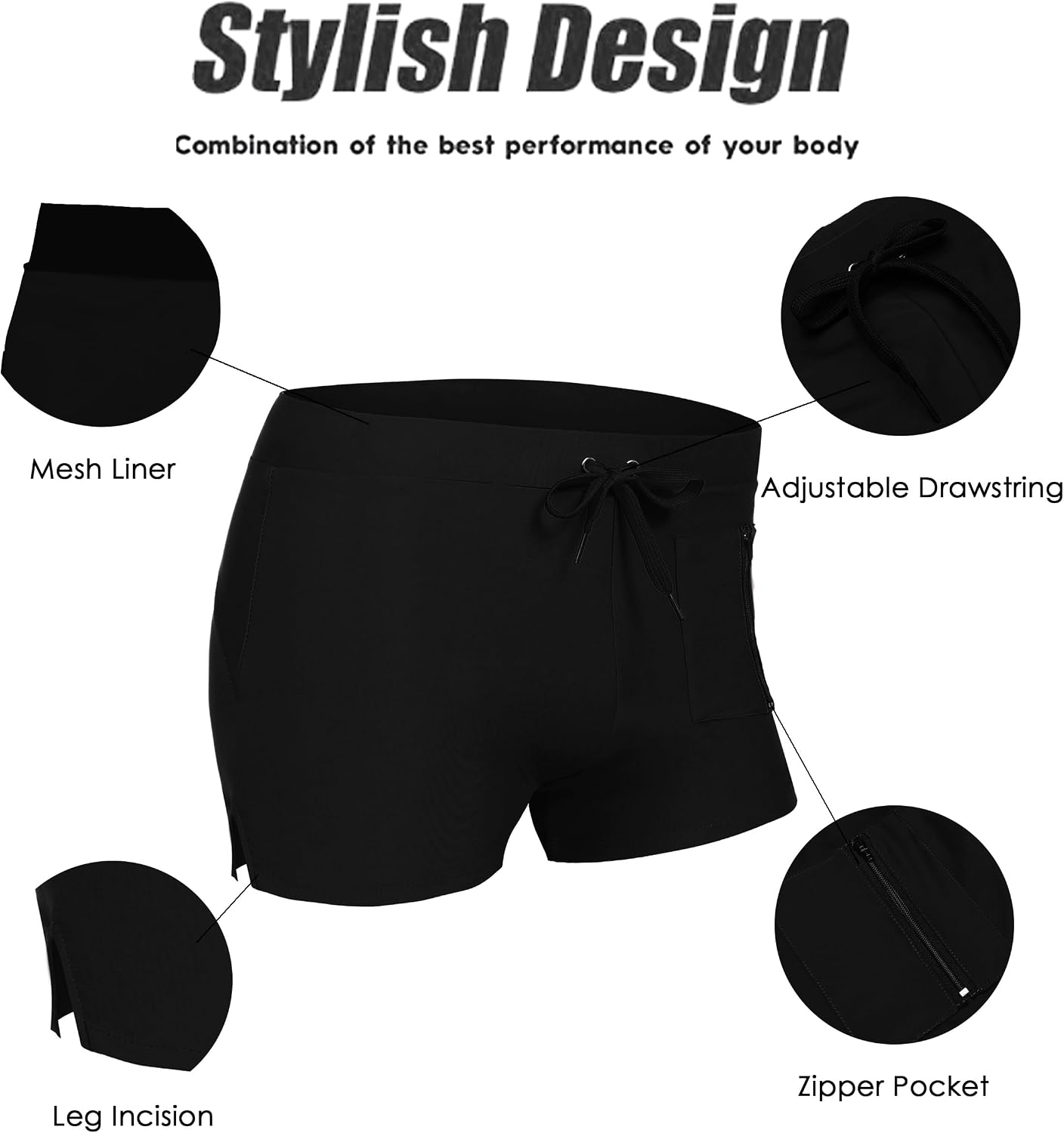 Thumbnail 3 de COOFANDY Men’s Swim Trunks Quick-Dry Board Shorts