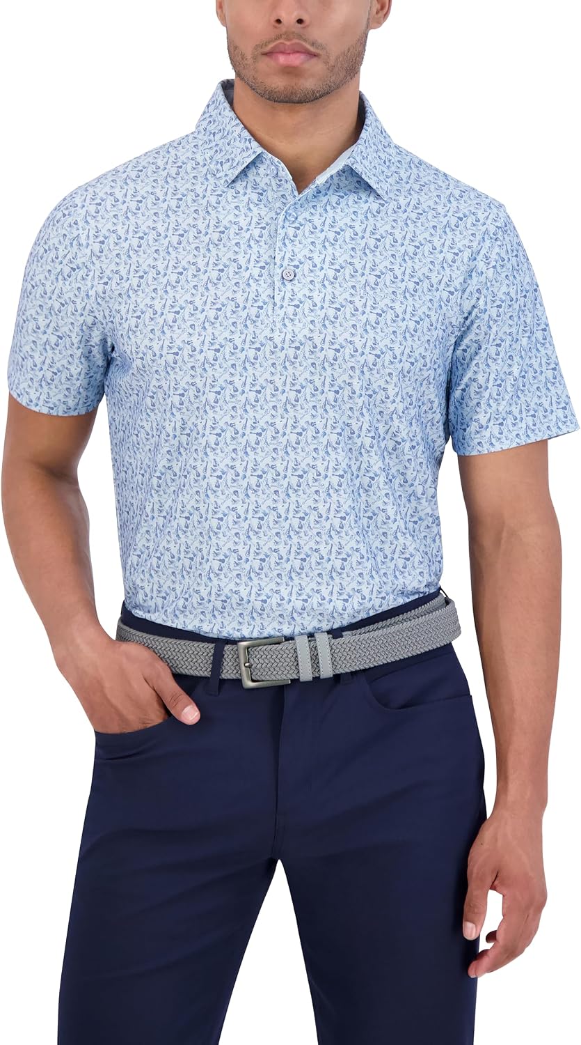 Detalle de Ben Sherman Men's Short Sleeve Printed Tech Sport Polo Top