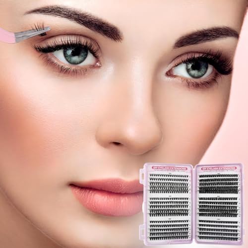 Detalle de VEGCOO 570 Pezzi Ciglia Finte Ciuffetti – Kit Extension Ciglia DIY 8–16 mm, per principiante