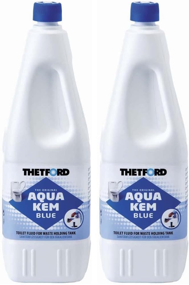 Detalle 2 de Thetford Aqua Kem Blue 2 Liter – Frischer Duft und Gasreduktion für Fäkalientanks
