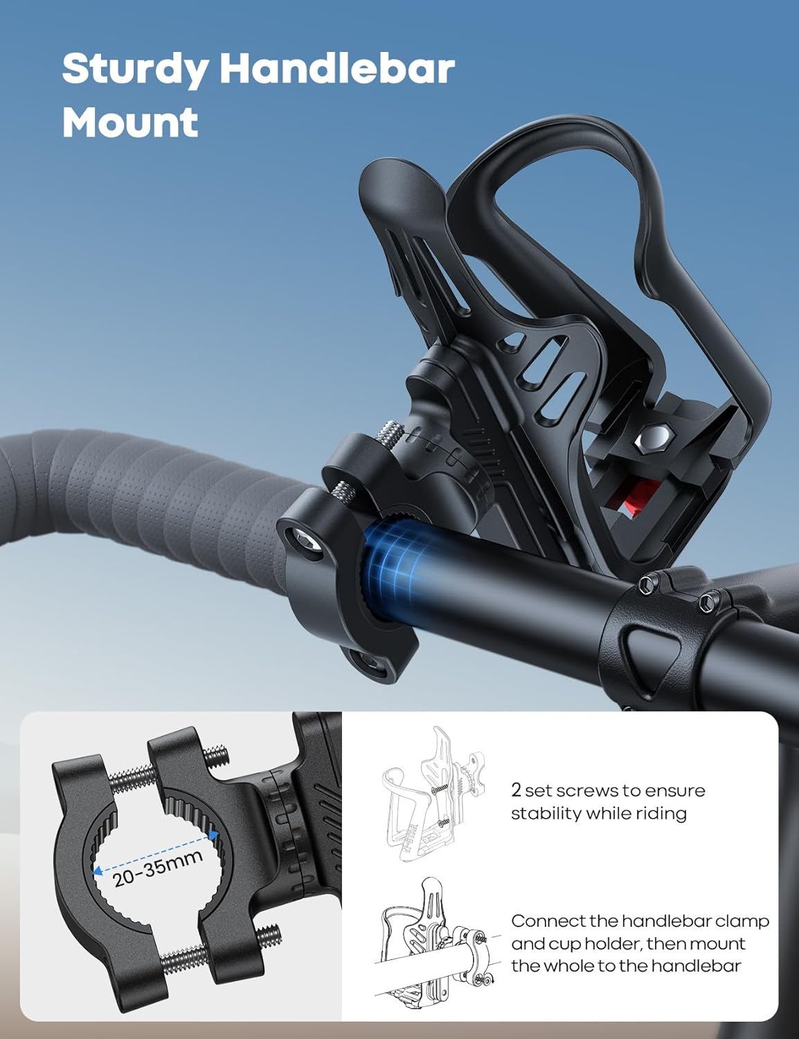Thumbnail 5 de Lamicall Adjustable Bike Water Bottle Holder